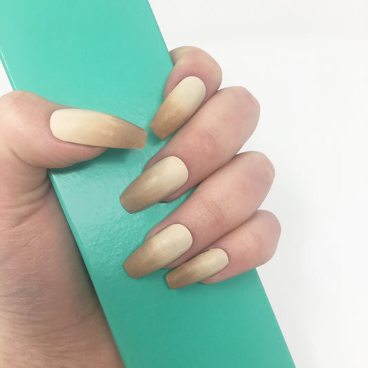 Baby Boomer Brown to Nude Press on Nail Press on Nails | Short Press on Nails | Press On Nails | Fake Nails | False Nails | Glue On Nails