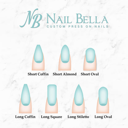 White Press On Nails with Crystals | Press On Nails | Fake Nails | False Nails | Glue On Nails